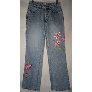 Vintage Sloane St. Embroidered Floral High Waisted Jeans Women's Size 6 READ‎